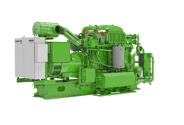 Front View of a Jenbacher J208 F Gas Engine